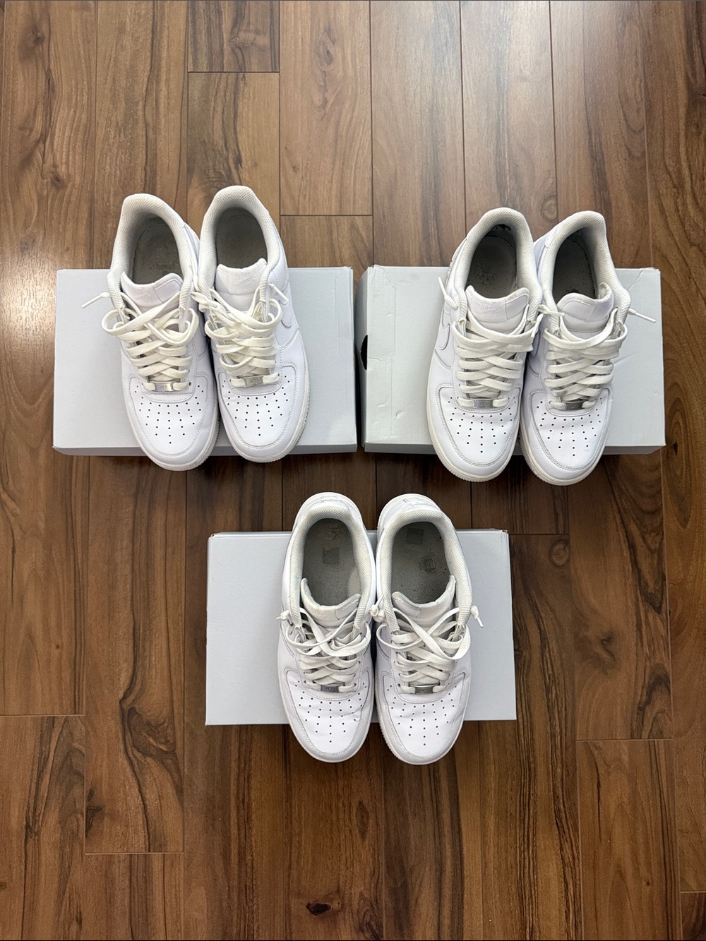 3 Pairs All-White Nike Air Force 07’ - Classic Everyday Shoe